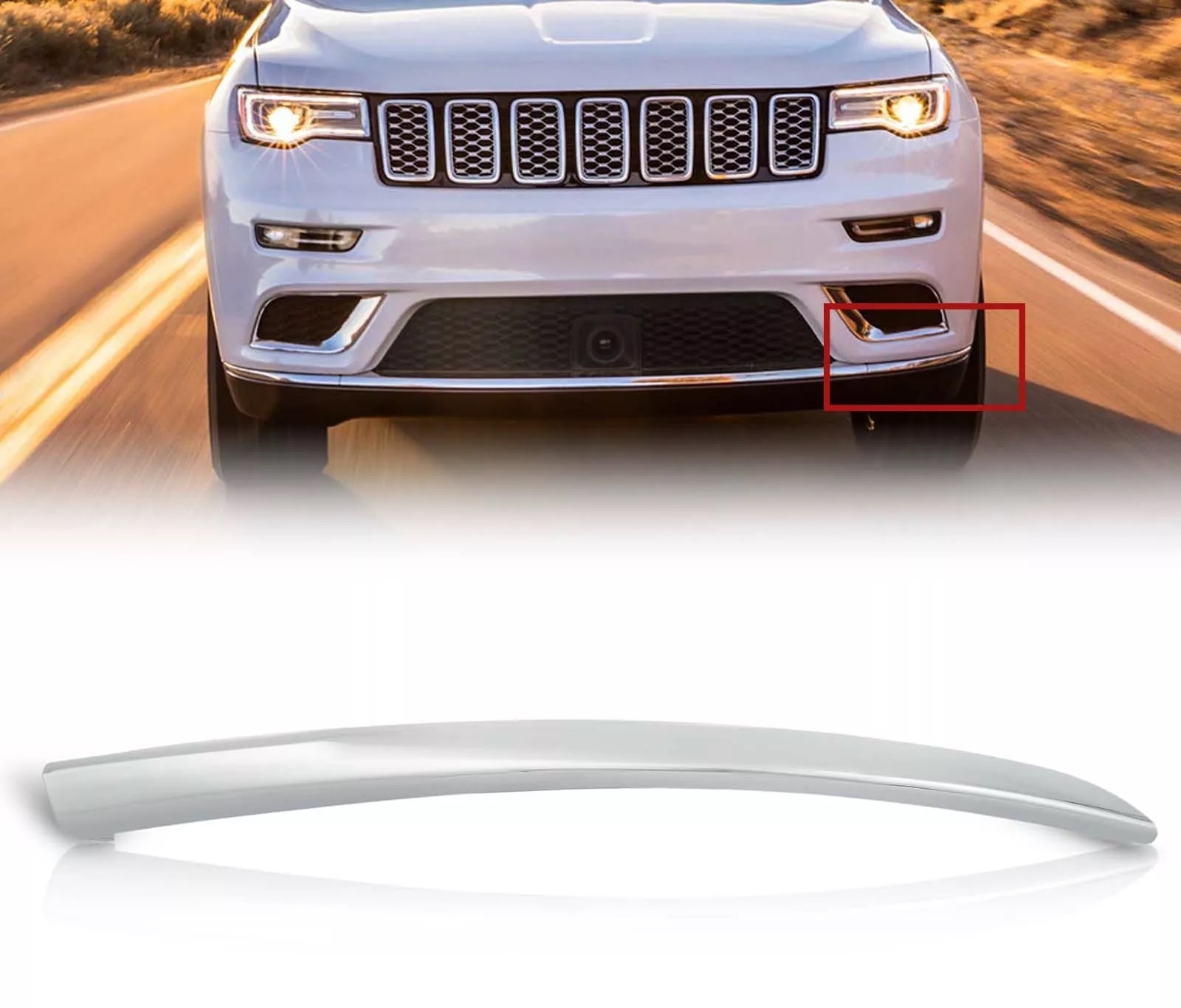 მოლდინგი ბამპერის ქვედა მარცხენა MATT - JEEP GRAND CHEROKEE 2017-2021