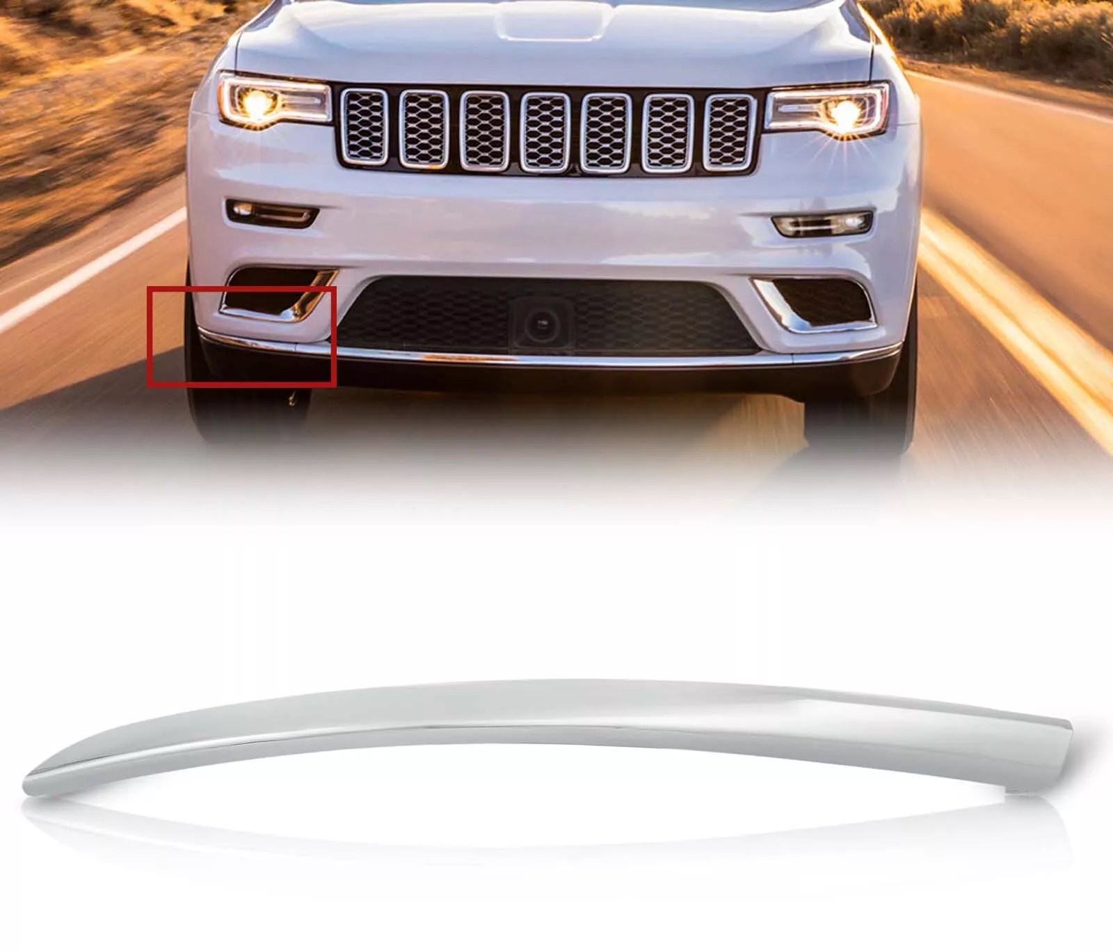 მოლდინგი ბამპერის ქვედა მარჯვენა CHROME -JEEP GRAND CHEROKEE 2017-