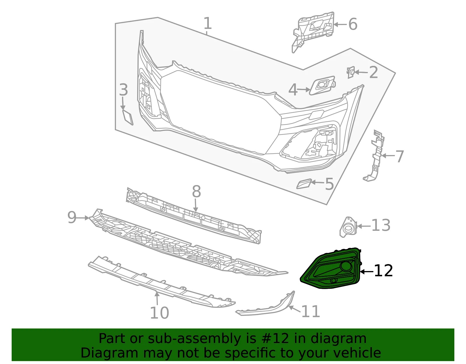 ცხაურა ღია ACC ჭრილით, ქრომის მოლდინგით მარჯვენა-AUDI Q5 2021-