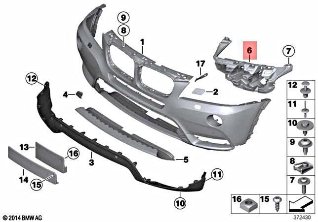 სამაგრი მაშუქის მარცხენა - BMW X3 F25 2010-2017
