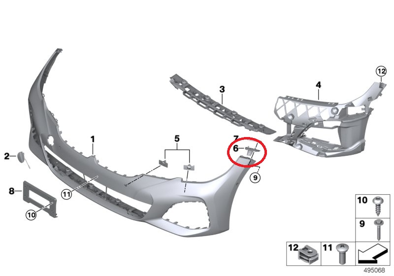 სამაგრი წინა ქვედა მარცხენა - BMW 3 S G20 M SPORT 2020-2022