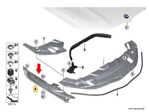 ფრთის საფარი (კაპოტქვეშა) - BMW 5 S G30/G31 2017-2020