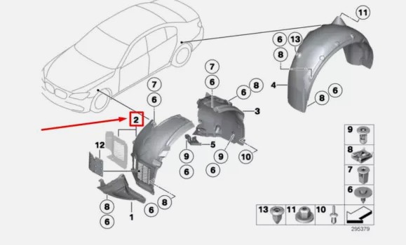 ფრთის საფენი მარჯვენა - BMW 7 S F02 2012-2015 ფრთის საფენი მარჯვენა - BMW 7 S F02 2012-2015