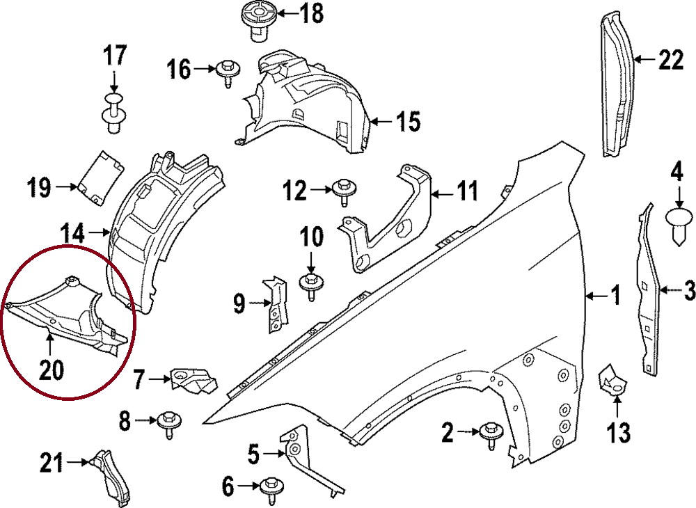 სატალახე წინა მარცხენა-BMW X7 G07 2019-