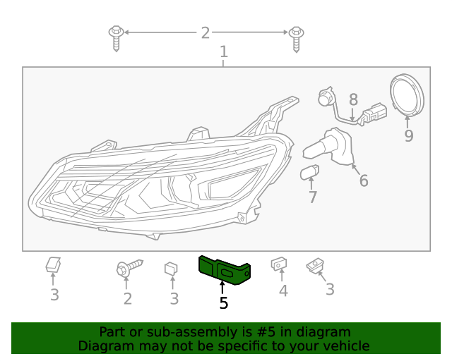 სამაგრი მაშუქის მარჯვენა - CHEVROLET MALIBU 2016- Headlamp bracket right