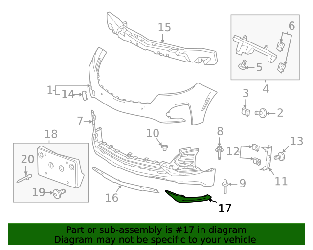 მოლდინგი წინა ბამპერის ქრომი მარცხენა - CHEVROLET EQUINOX 2021-