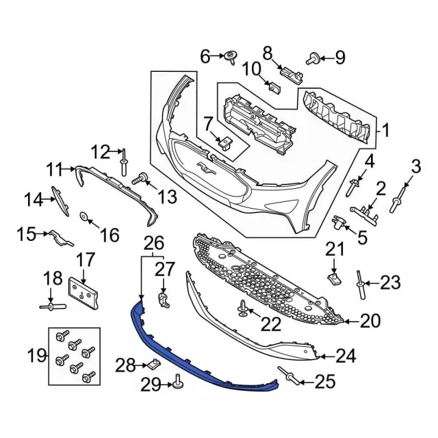 სპოილერი წინა ბამპერის GT - FORD MUSTANG MACH-E 2022-
