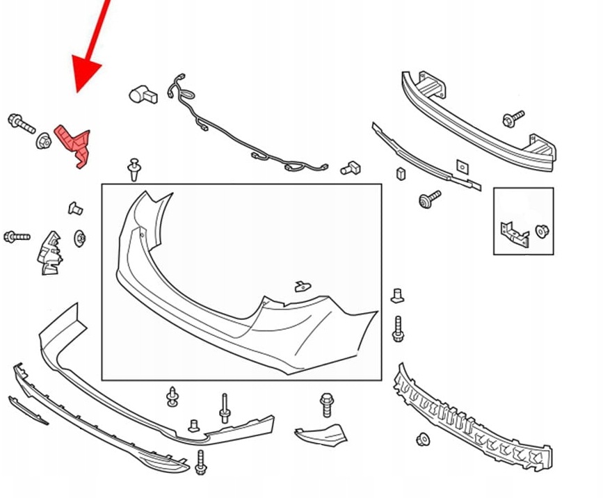 სამაგრი უკანა ბამპერის მარცხენა - FORD FUSION 2014- Rear bumper bracket left