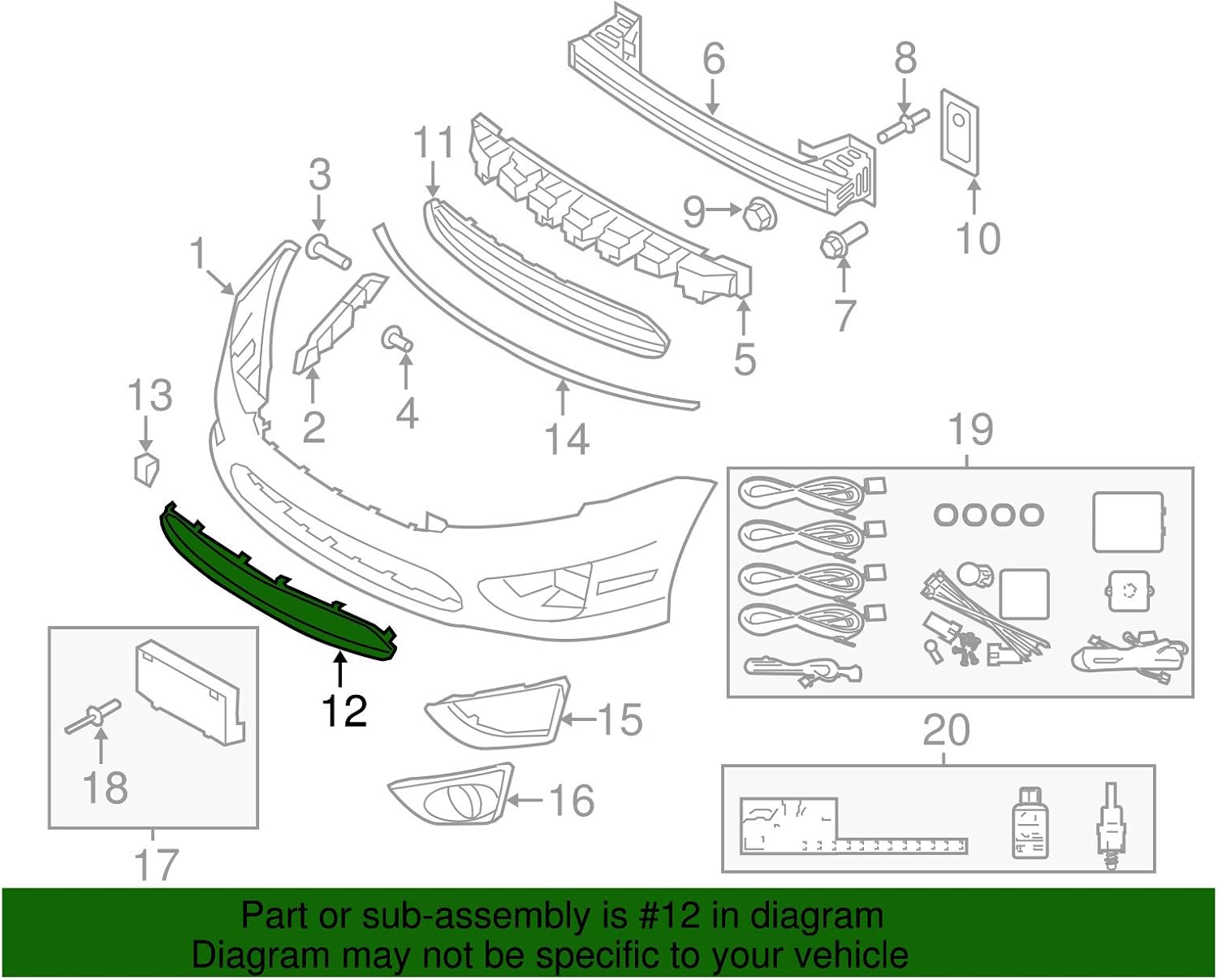 მოლდინგი ბადის ქრომი - FORD FUSION 2010-2013
