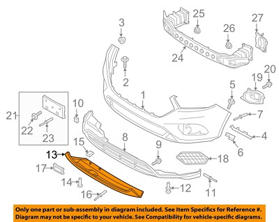 სპოილერი წინა ბამპერის შავი - FORD ESCAPE 2017-2019