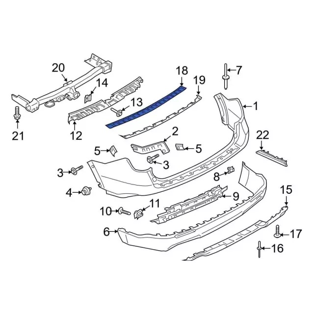 მოლდინგი უკანა ბამპერის შავი - FORD EXPLORER 2020-2021