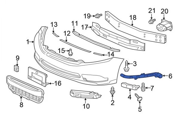სამაგრი წინა ბამპერის ზედა მარცხენა - HONDA CIVIC SEDAN 2012-2015 სამაგრი წინა ბამპერის ზედა მარცხენა - HONDA CIVIC SEDAN 2012-2015