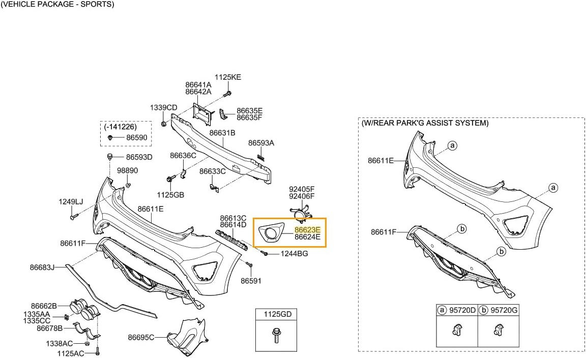 ცხაურა უკანა მარჯვენა HYUNDAI VELOSTER 2012-2018