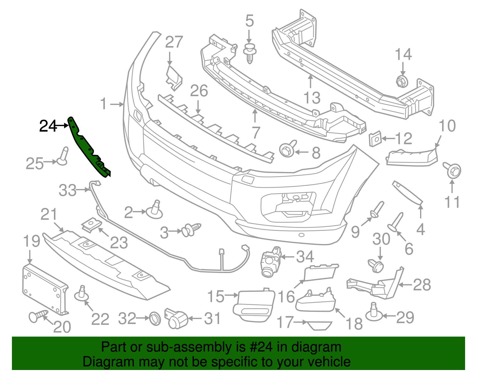 სპოილერი წინა მარცხენა - LAND ROVER DISCOVERY 4/LAND ROVER4 L319 2014-16