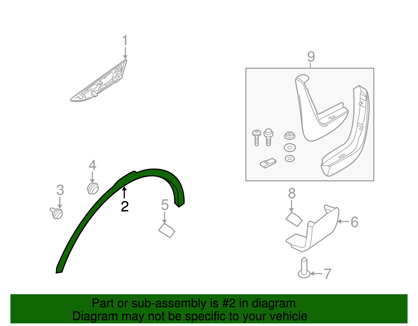 მოლდინგი ფრთის სენსორის ჭრილით მარჯვენა - LAND ROVER DISCOVERY L462 2017-2020