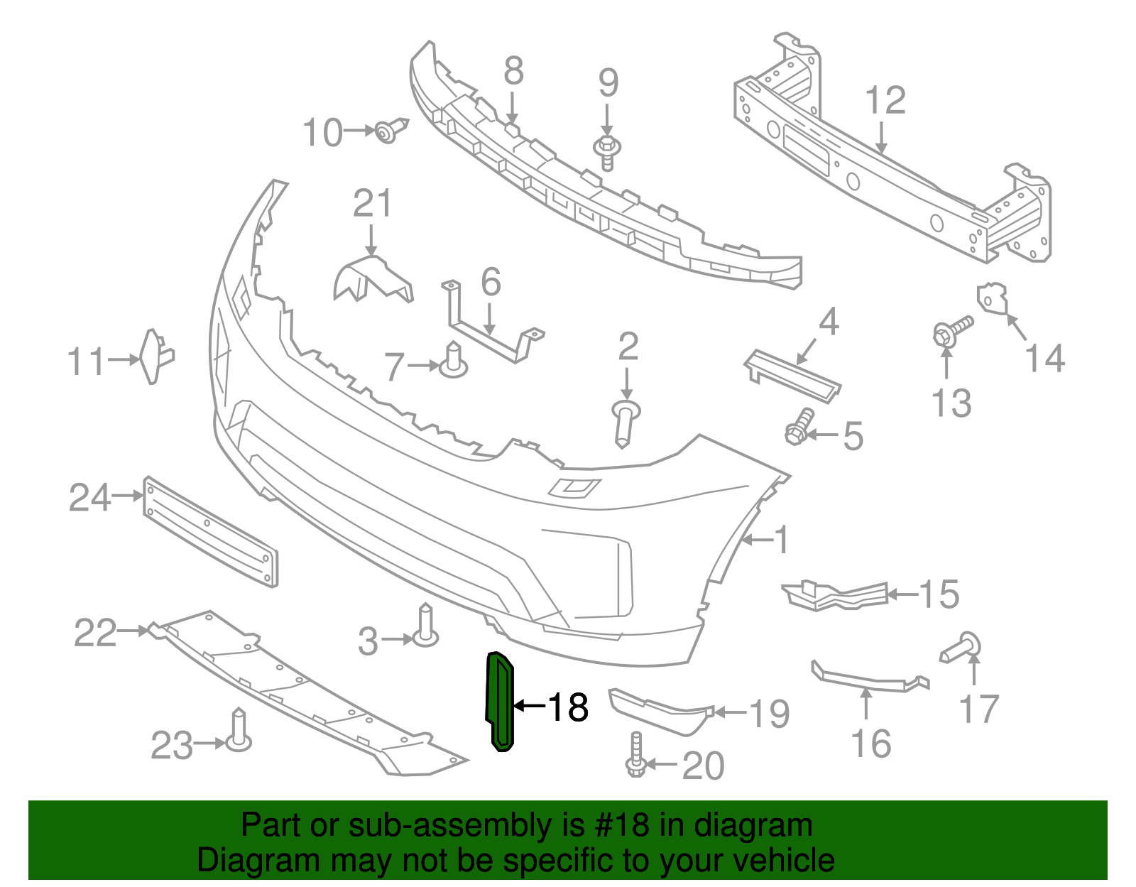 სამაგრი გვერდითა ცხაურის მარცხენა - LAND ROVER DISCOVERY L462 2021-