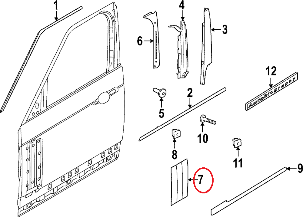 მოლდინგი წინა კარის მარცხენა - LAND ROVER RANGE ROVER L460 2022-