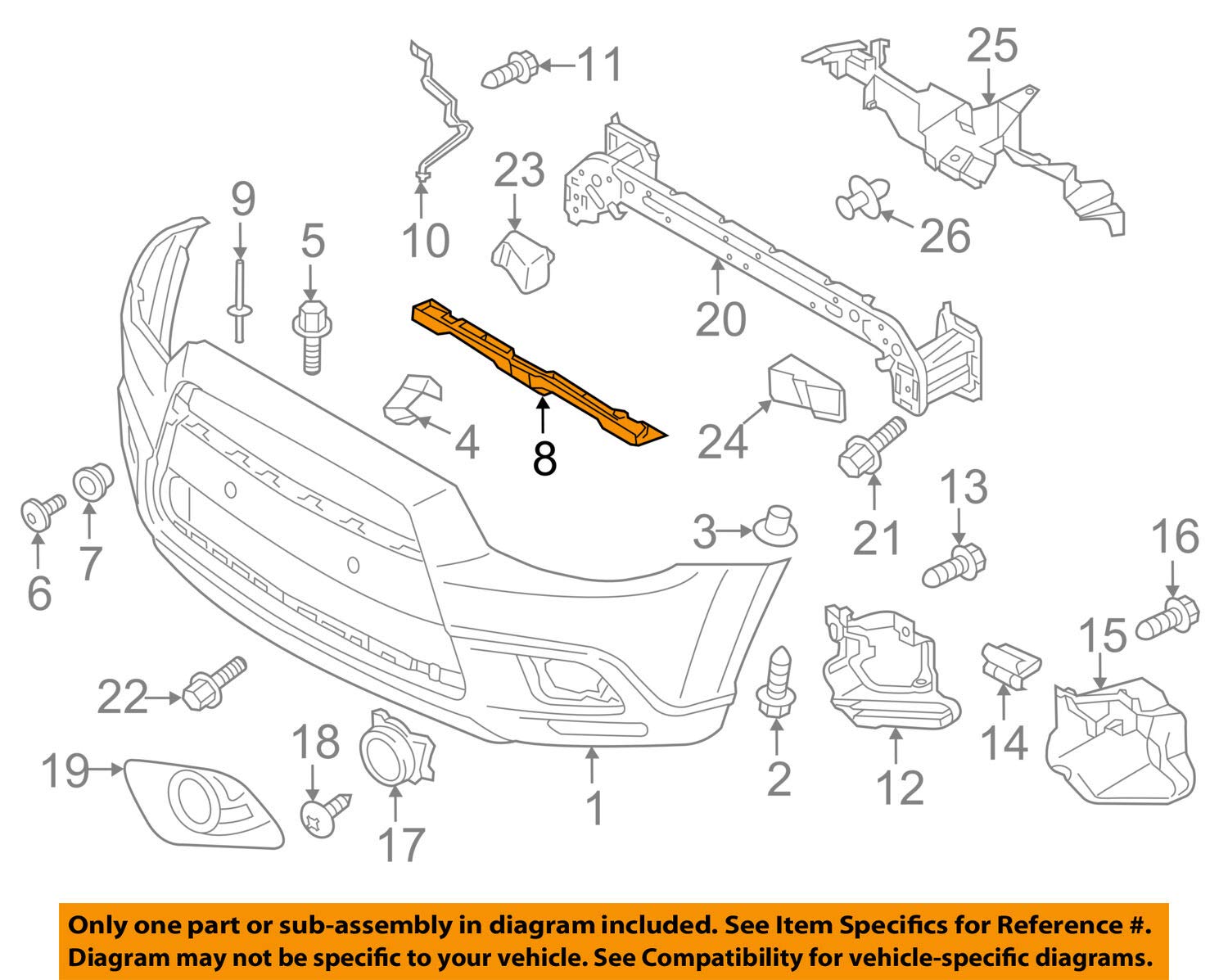 ბამპერის სამაგრი ზედა - MITSUBISHI OUTLANDER SPORT ASX 2010- Front bumper reinforcement