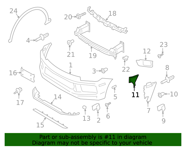 სამაგრი წინა ბამპერის მარცხენა - PORSCHE CAYENNE 2019-2023