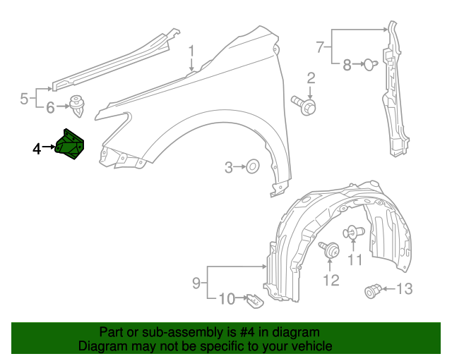 სამაგრი წინა ფრთის რკინა მარცხენა - TOYOTA CAMRY 2015- Bracket front left